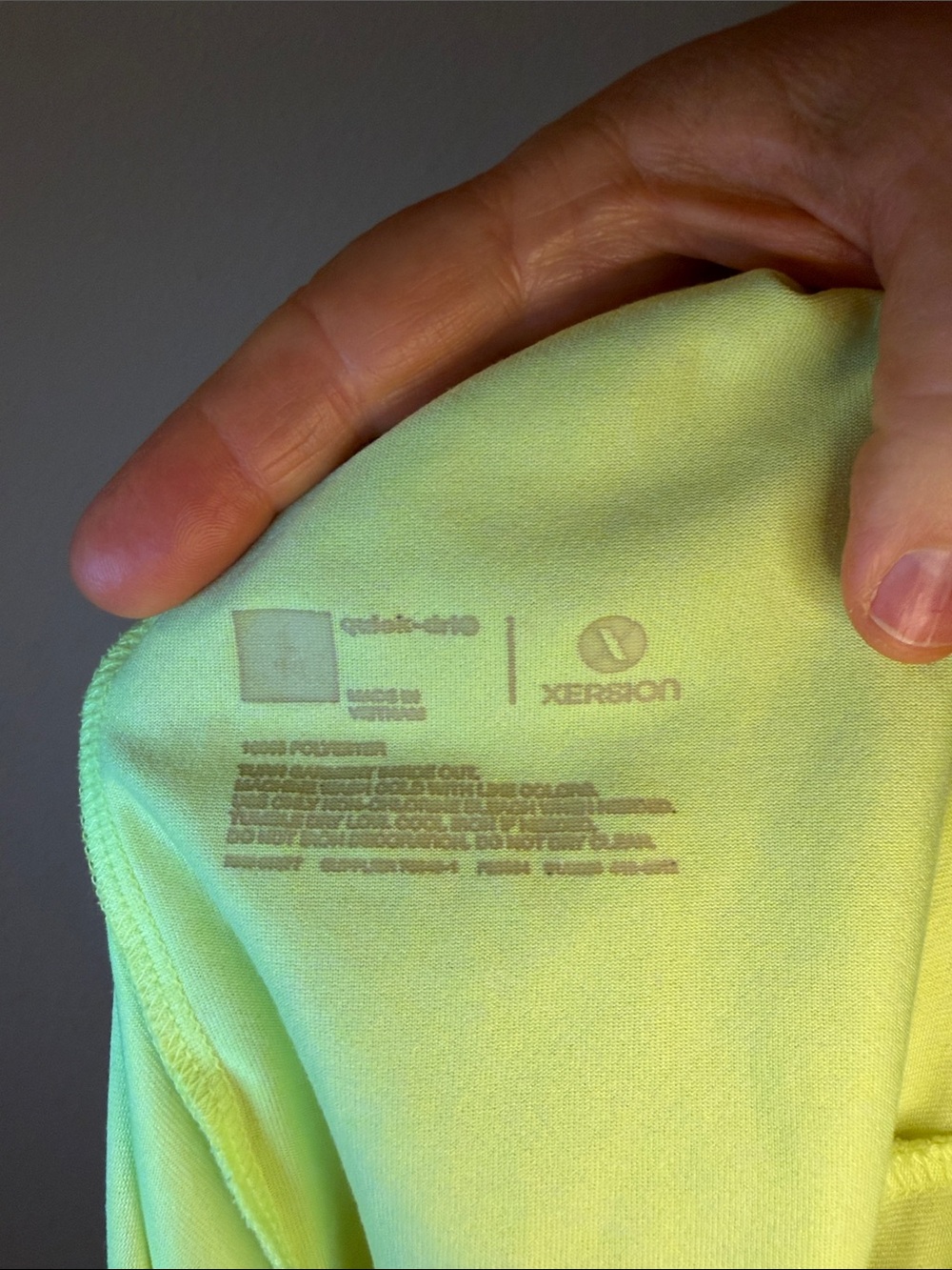 Xersion Neon Yellow Racerback Tank Top with Multicolor Script - Picture 3 of 3
